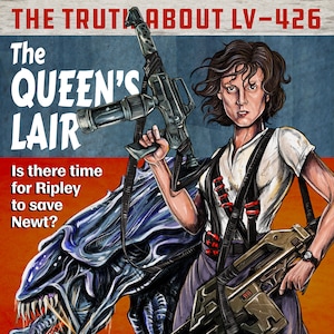 Aliens Ripley Pulp Book Cover Satire cover 11x17 glossy cardstock