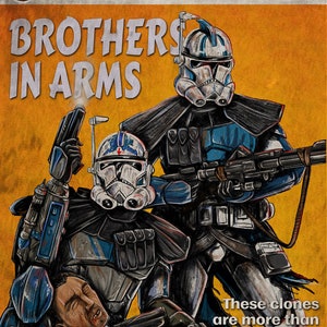 Star Wars Clone Wars Fives Echo  Pulp Book Cover Satire cover 11x17 glossy cardstock
