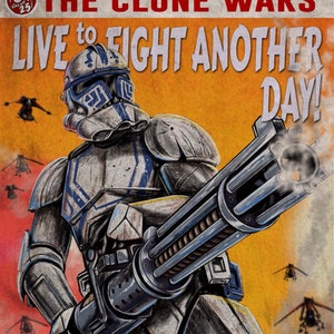 Star Wars Clone Wars Hardcase 501st Pulp Book Cover Satire 11 x 17 papier cartonné brillant