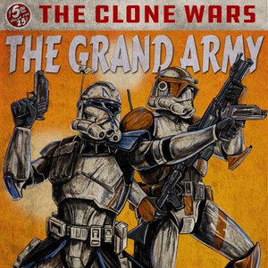 Star Wars Clone Wars Rex and Cody pulp retro book cover satire print 11x17