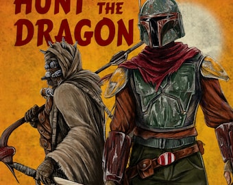 Star Wars Mandalorian Cobb Vanth Tusken Raider Pulp Book Cover Satire cover 11x17 glossy cardstock