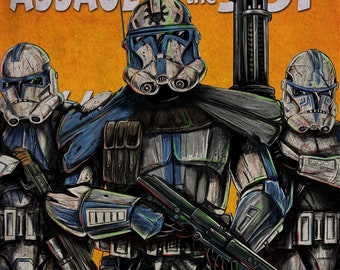 Star Wars Clone Wars 501st Jesse Kix Hardcase Pulp Book Cover Satire cover 11x17 glossy cardstock