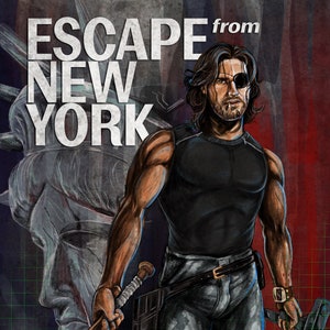 Escape From New York Snake Pilsskin Pulp Book Cover Satire cover 11x17 glossy cardstock