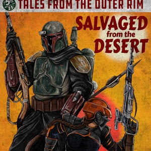 Star Wars Mandalorian Boba Fett  Pulp Book Cover Satire cover 11x17 glossy cardstock