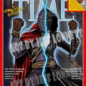 Watchmen Sister Night Hooded justice  Time Magazine Satire cover 11x17 glossy cardstock