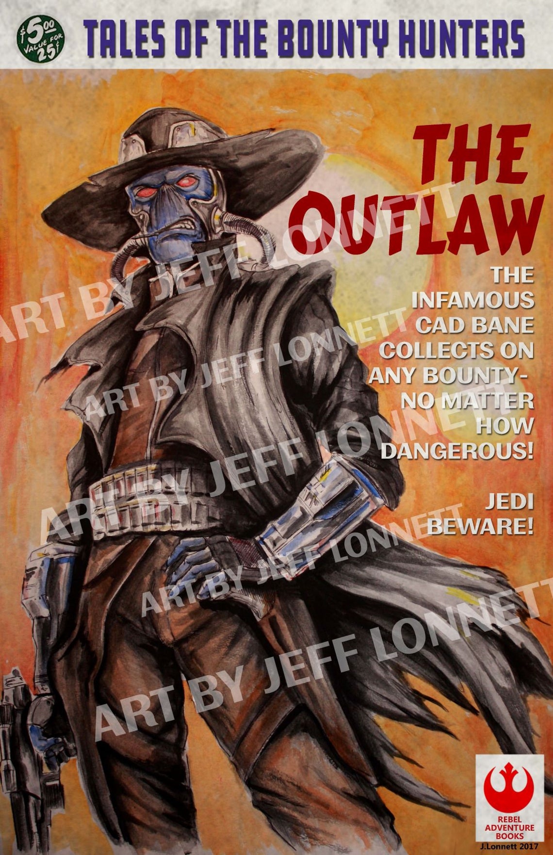 Star Wars Cad Bane retro pulp book cover satire 11x17 print | Etsy