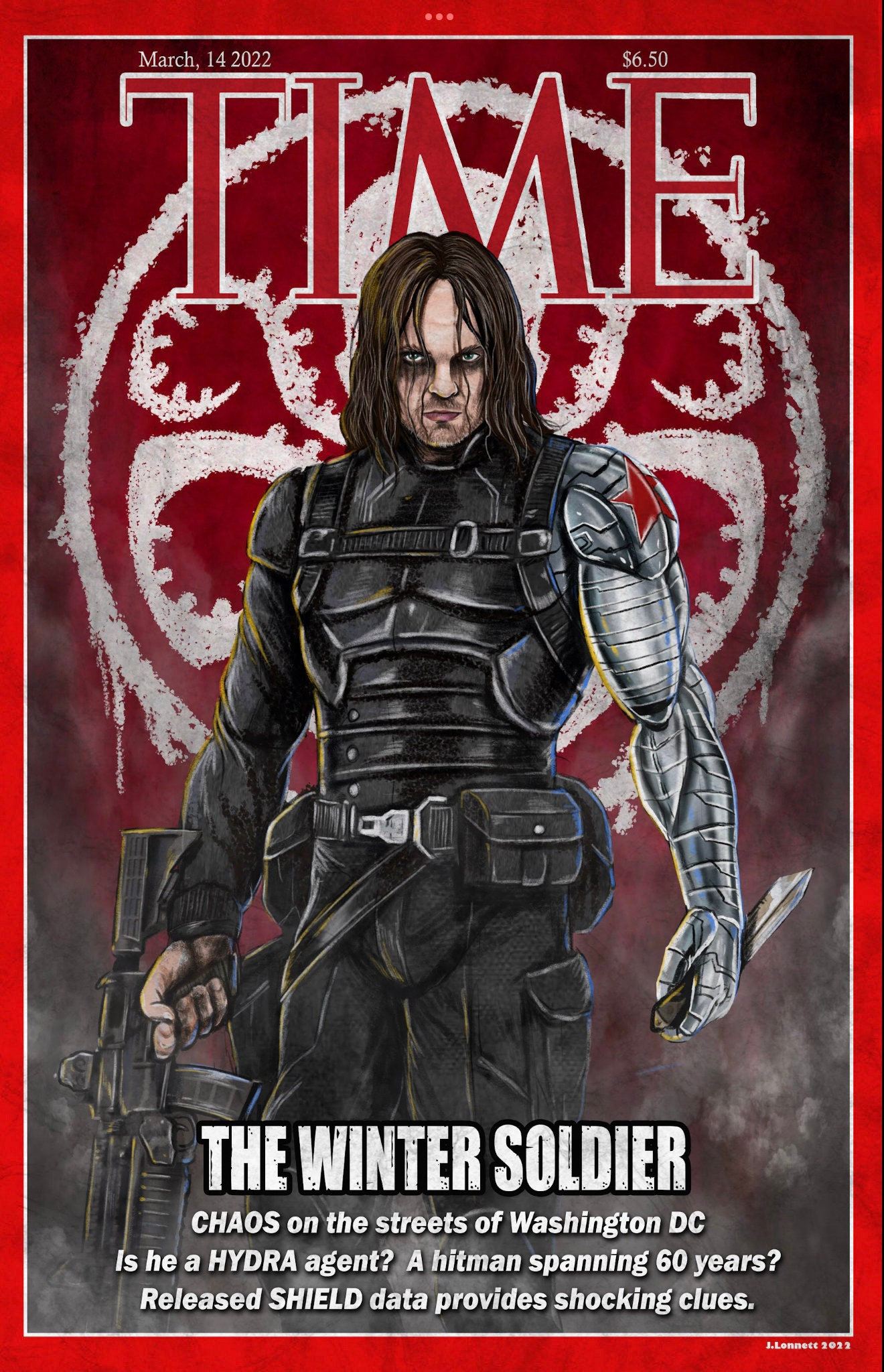Winter Soldier Bucky Barnes Pulp Book Cover Satire Cover 11x17