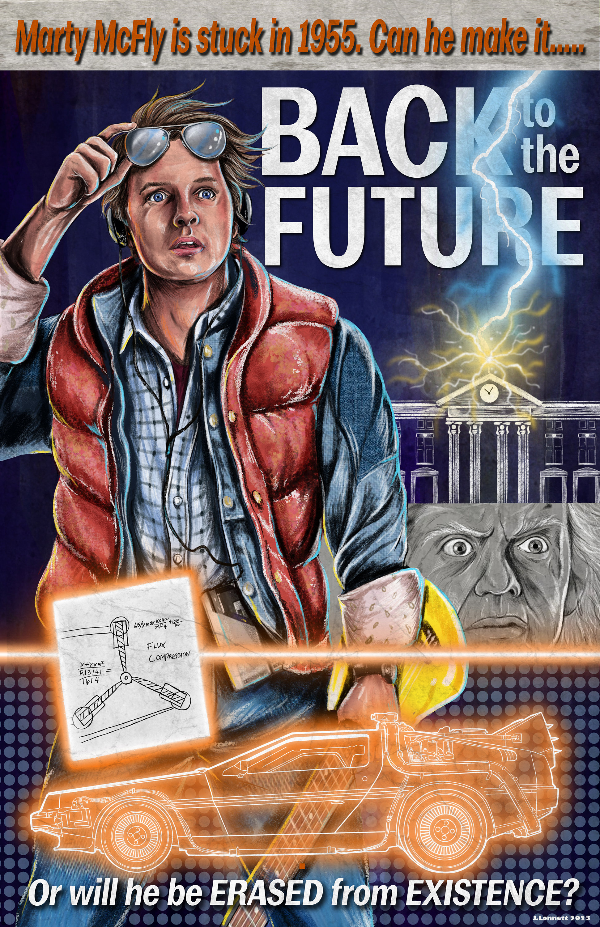 Back to the Future Retro Style Satire Magazine Cover Print 11x17