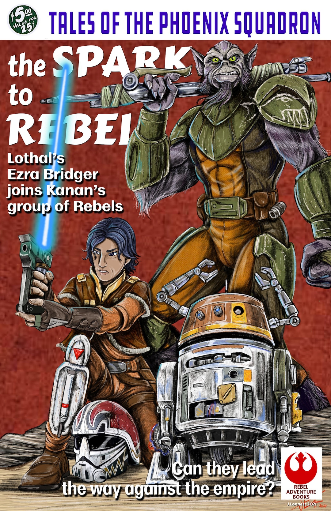 Star Wars Rebels Ezra Bridger Zeb Pulp Retro Book Cover Satire
