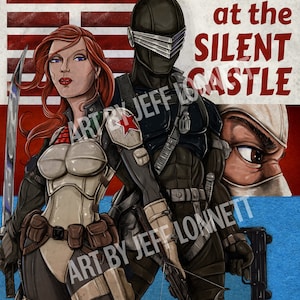 Gi Joe Snake Eyes and Scarlett Silent Interlude Retro Buch Cover Satire 11x17 Druck
