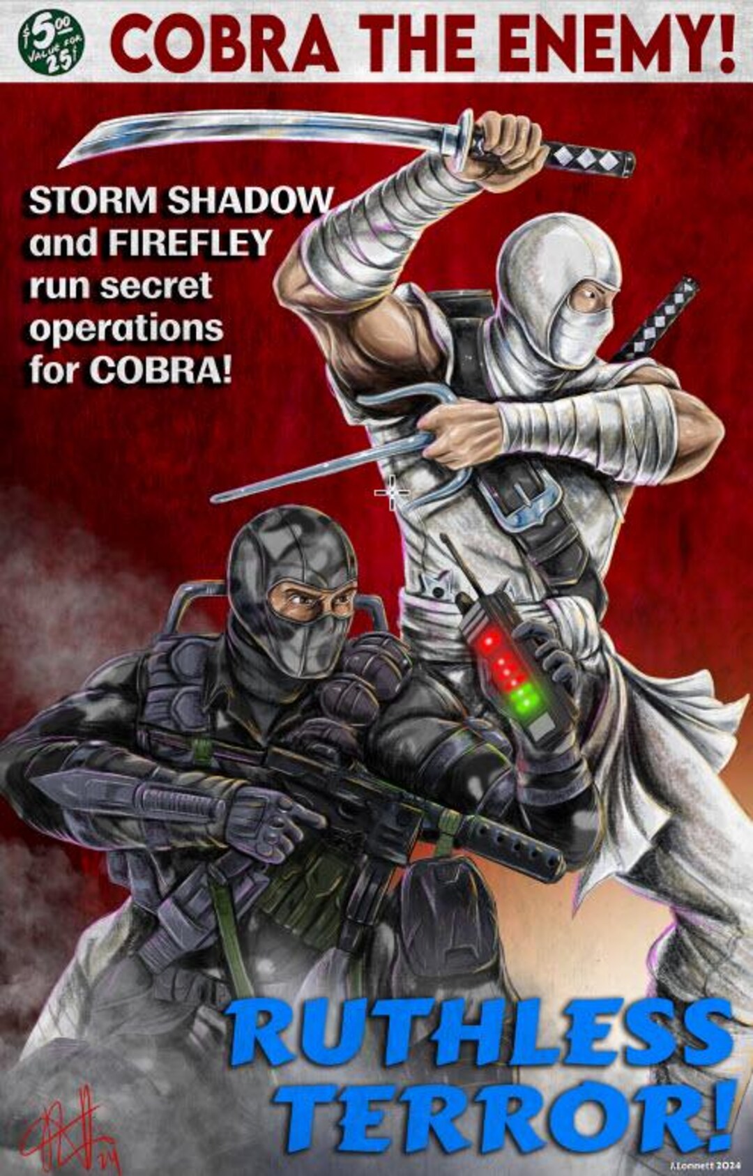 ジオストーム　パンフレット Gi Joe Stormshadow Firefly Pulp Book Cover Satire Cover 11x17