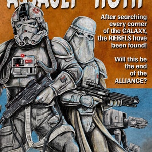 L'assaut des Snow troopers Star Wars sur Hoth Pulp Couverture de livre Satire, papier cartonné brillant 11 x 17