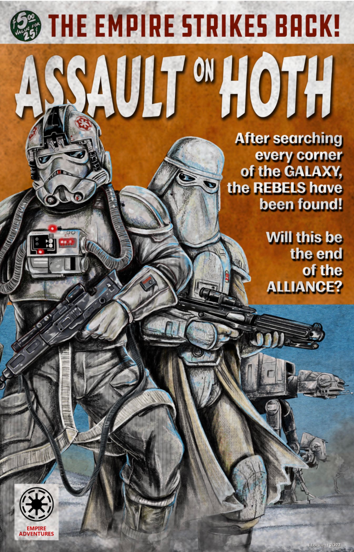 Star Wars Snow Trooper Assault on Hoth Pulp Book Cover Satire