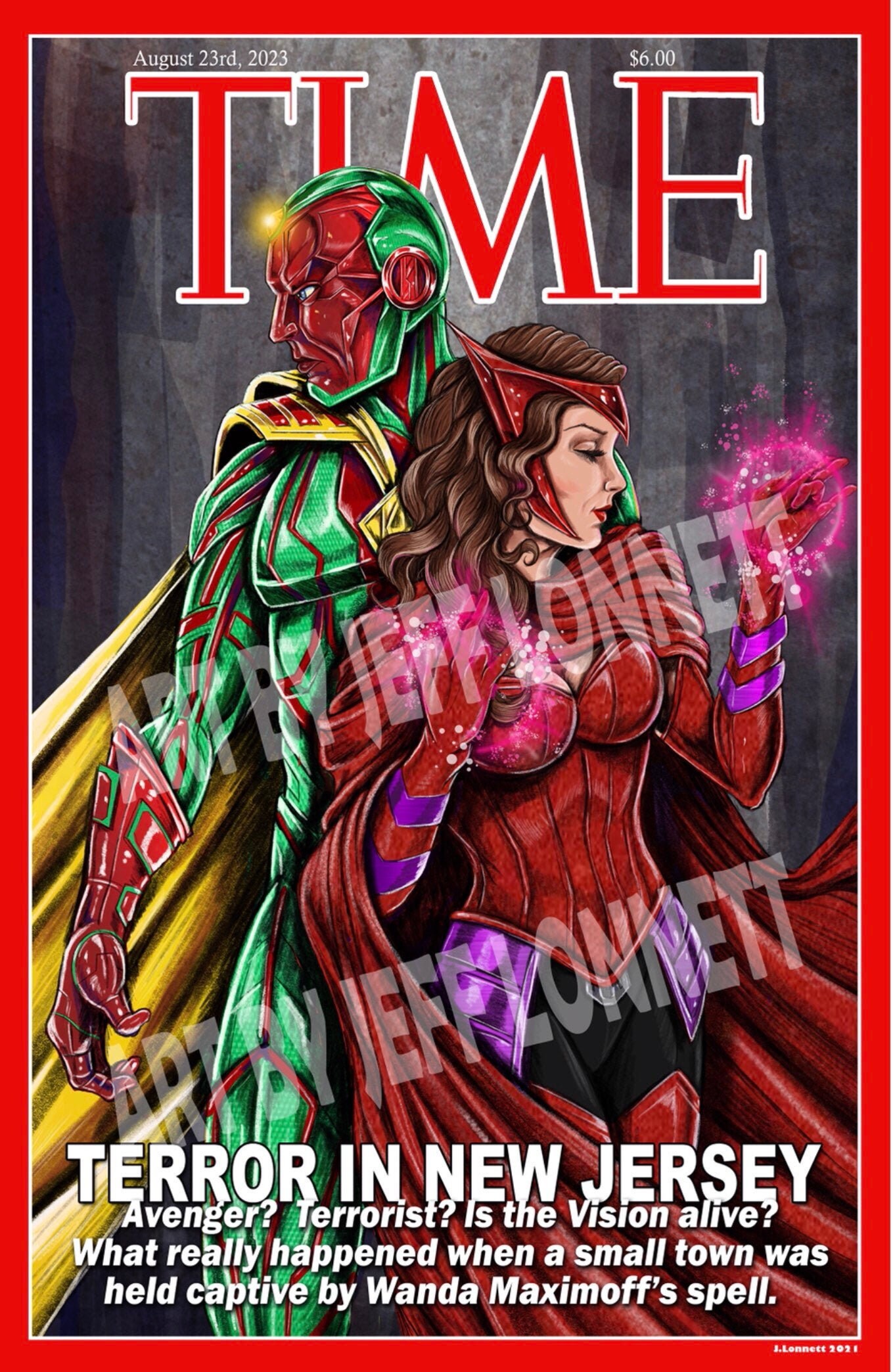 Scarlet Witch Vision Wandavision Satire Magazine Cover 11x17 Glossy - Etsy