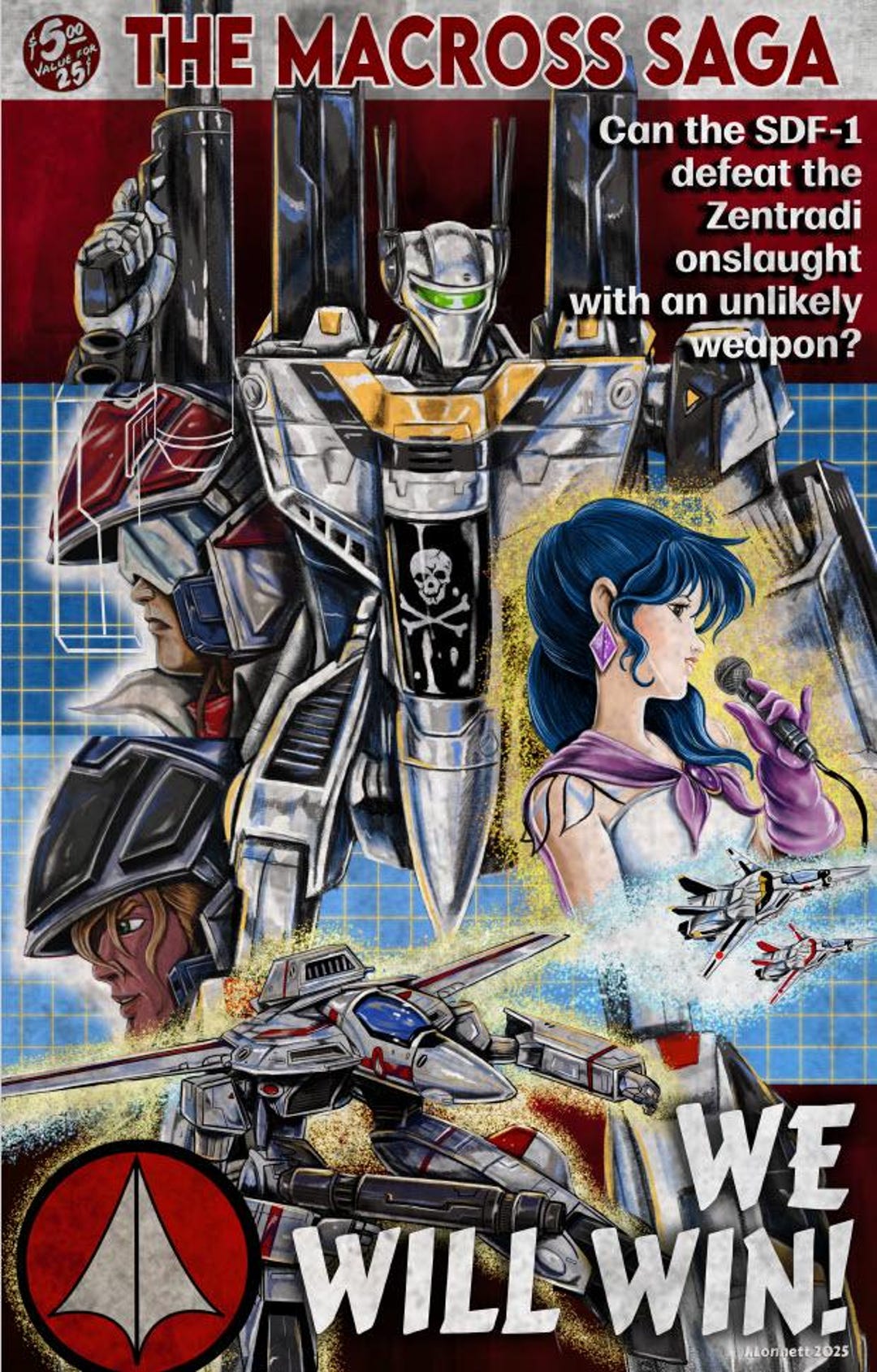 Robotech Macross Retro Book Cover Satire Cover 11x17 Glossy