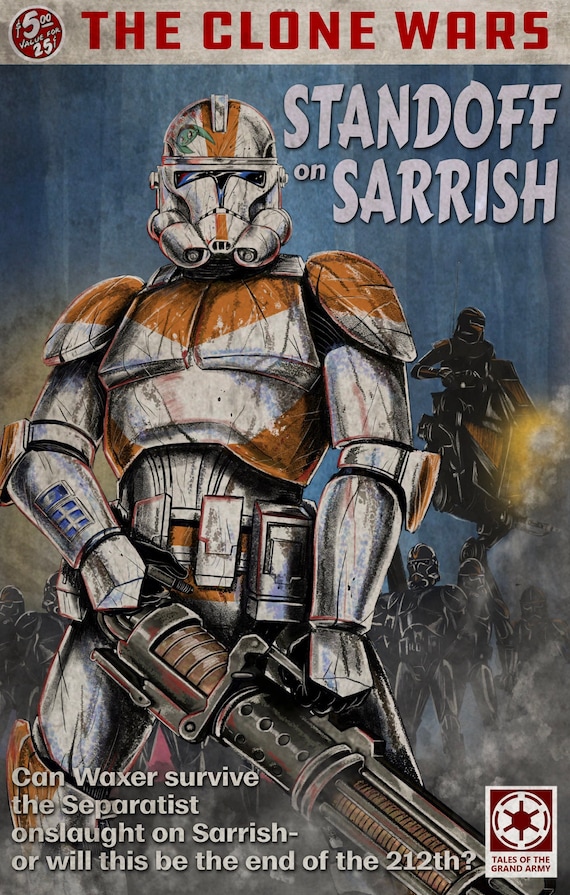 Star Wars Clone Wars 212 Waxer Pulp Retro Book Cover Satire