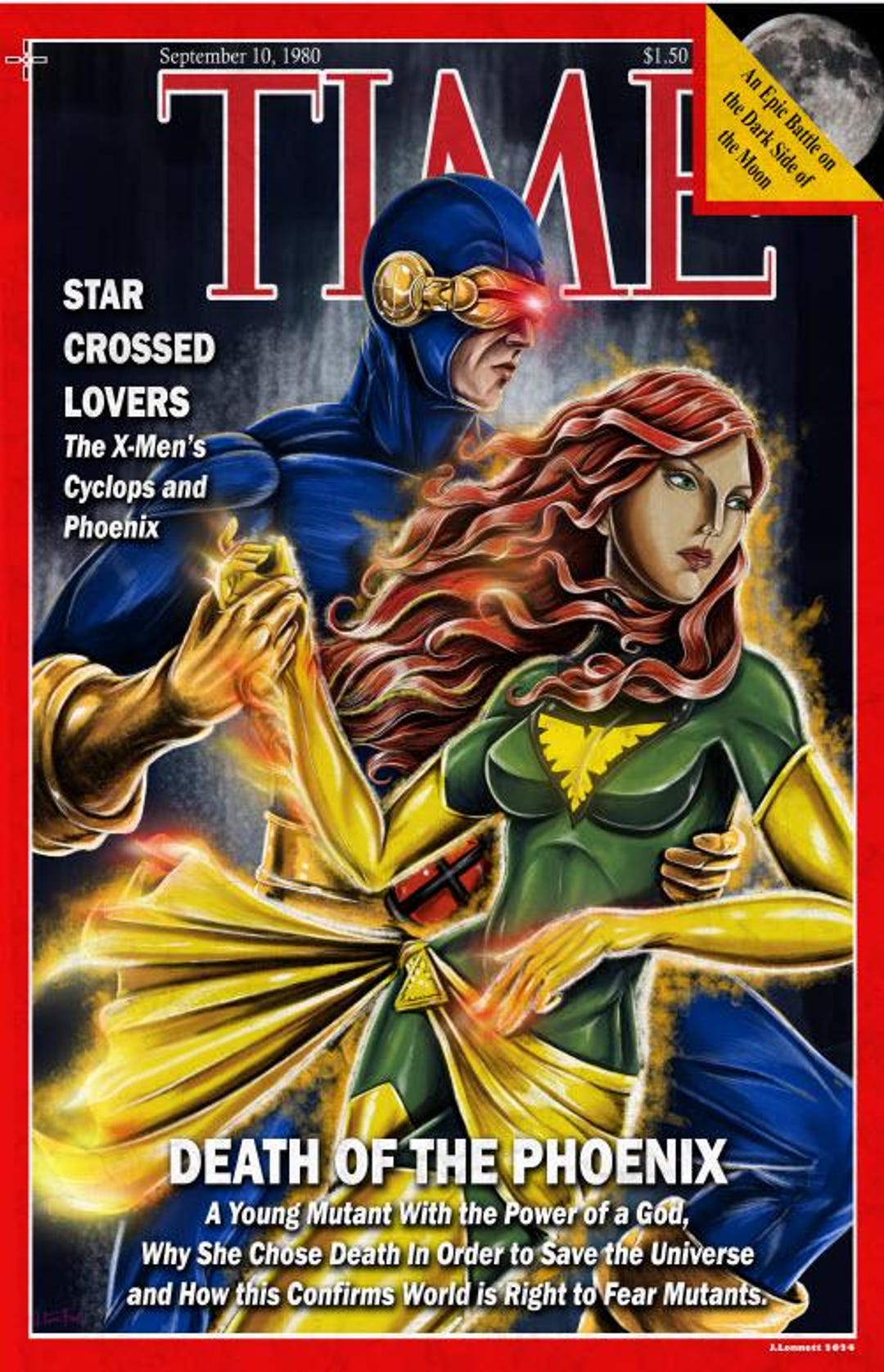 X-men Cyclops and Phoenix Time Magazine Satire Comic Print 11x17