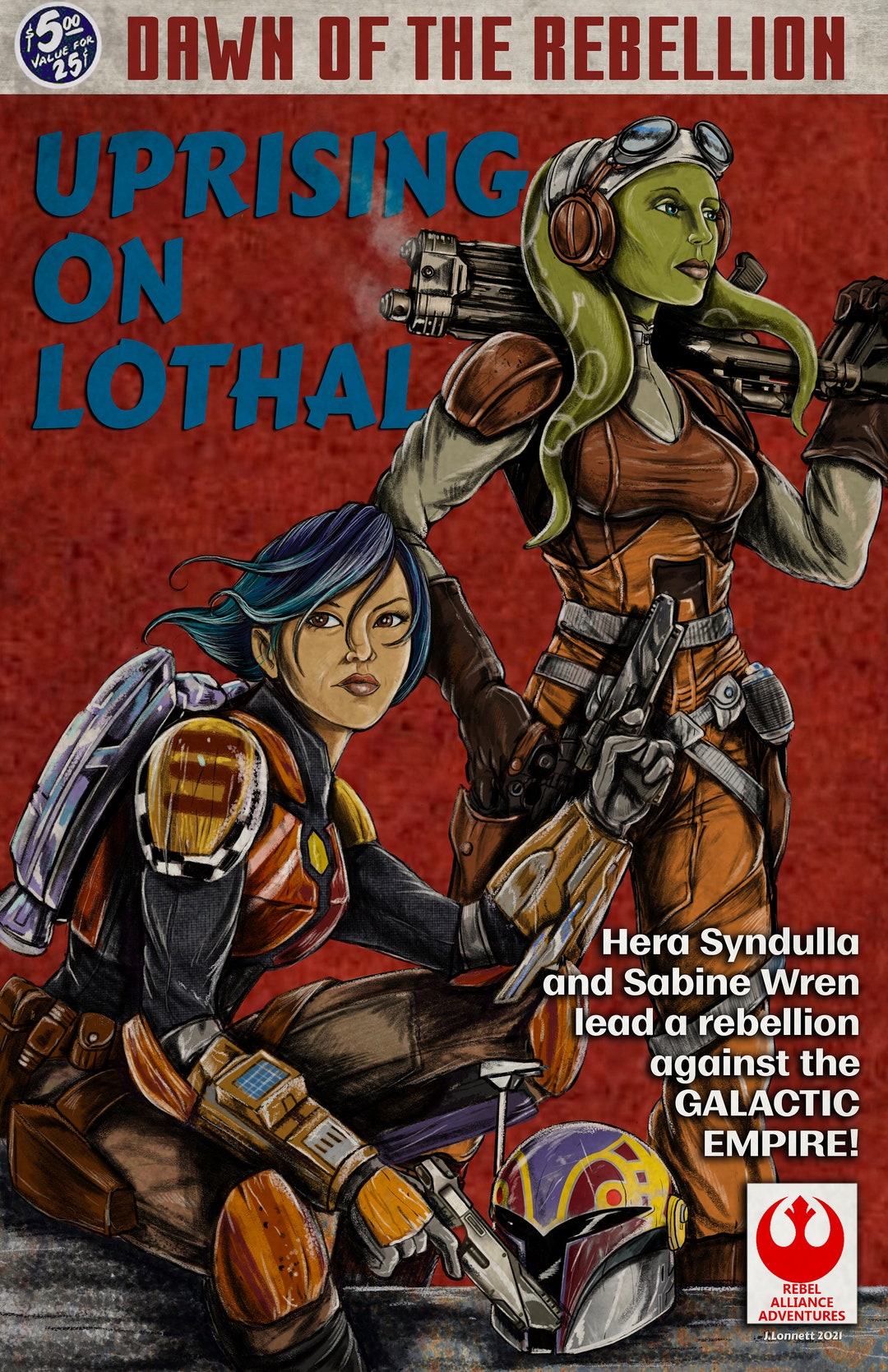 Star Wars Rebels Sabine Wren Hera Syndulla Pulp Book Cover Satire