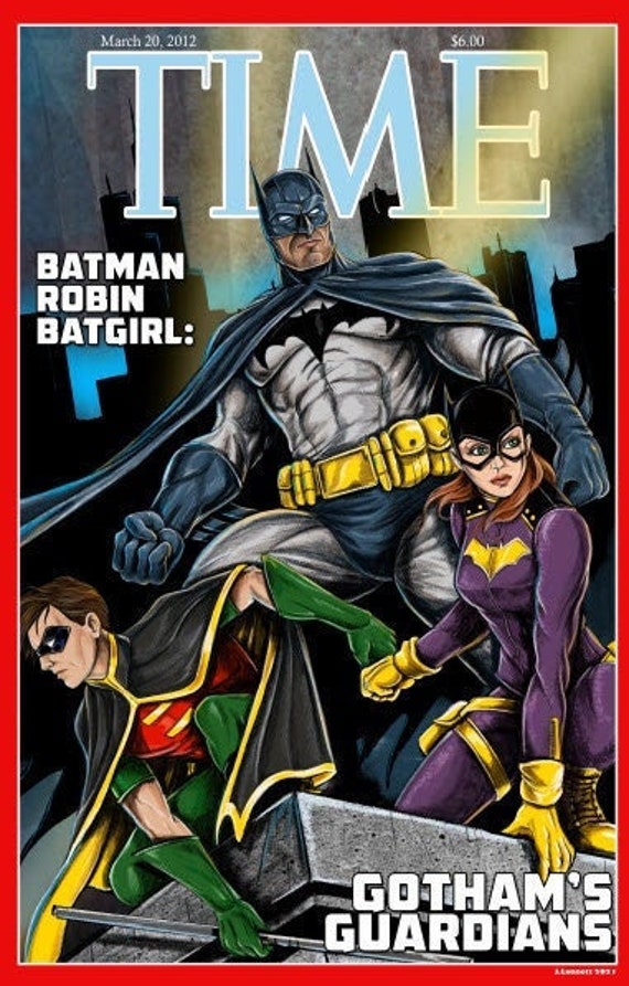 Batman Robin Batgirl Time Magazine Retro Satire Magazine Cover - Etsy New  Zealand