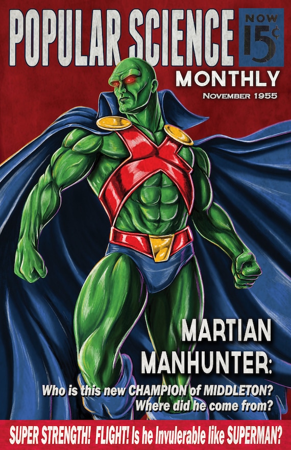 マーシャン・マンハンター ポピュラーサイエンス レトロ風刺雑誌表紙