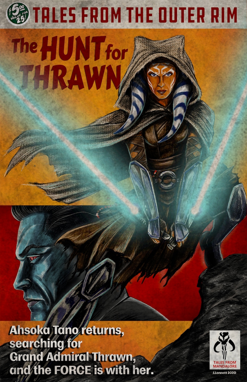 Star Wars Ahsoka Tano Thrawn Pulp Book Cover Satire cover Etsy