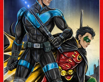 Nightwing Robin Time Retro satire magazine cover 11x17 glossy