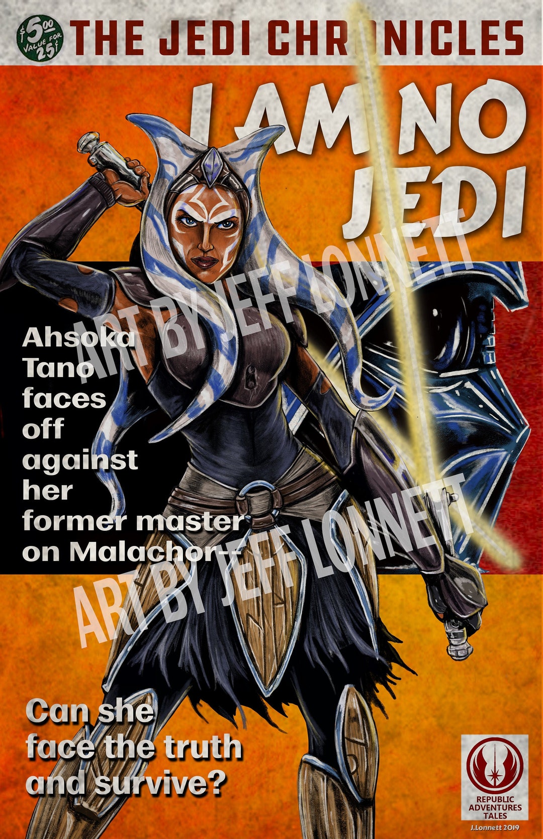 Star Wars Ahsoka Tano Vader Pulp Book Cover Satire Cover 11x17 Glossy Cardstock Etsy
