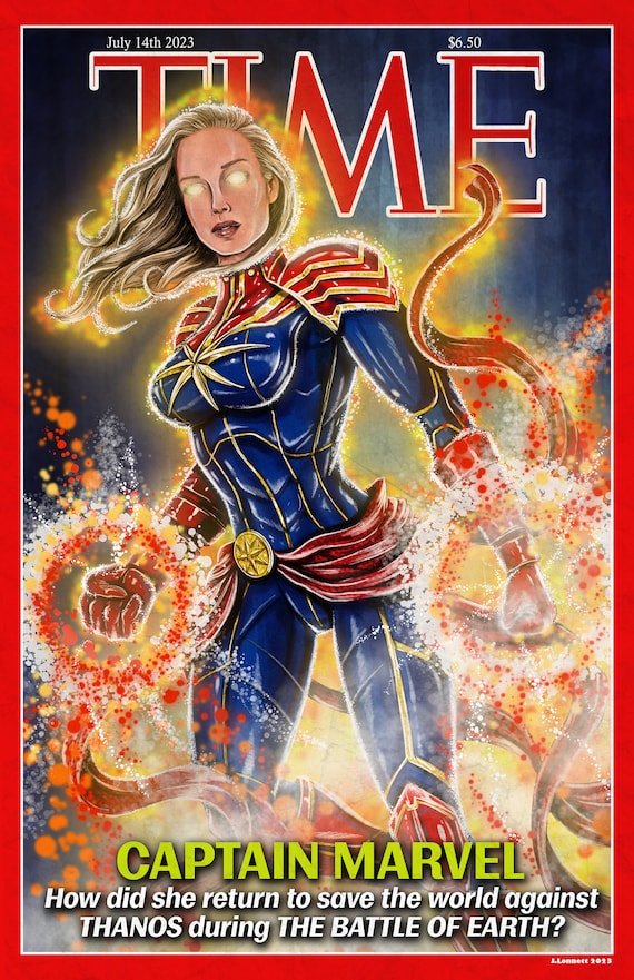 Captain Marvel Time Satire Magazine Cover 11x17 Glossy - Etsy Captain Marvel Time Satire Magazine Cover 11x17 Glossy - Etsy