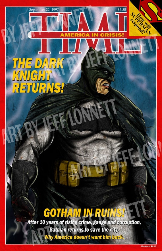 Buy Batman Dark Knight Returns Time Magazine Satire Comic Print Online in  India - Etsy