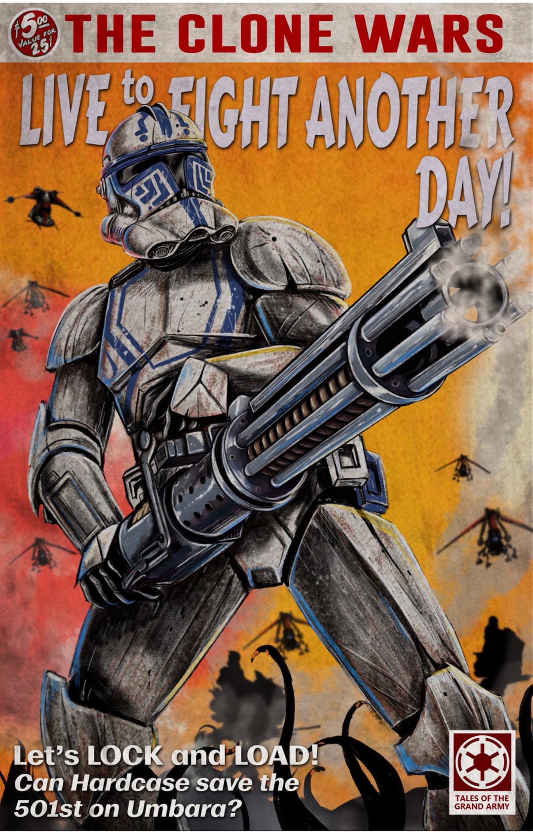 Star Wars Clone Wars Hardcase 501st Pulp Book Cover Satire 11x17