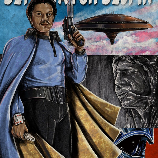 Star Wars Lando Calrissian retro pulp book cover satire print 11x17 80lb glossy