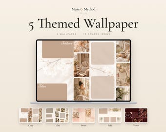 5 Themed Mac Wallpaper & Folder Icons (Digital Download)