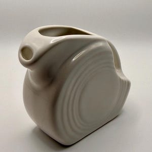 Vintage White Fiestaware Mini Disc Pitcher – Art Deco Ceramic Creamer Jug