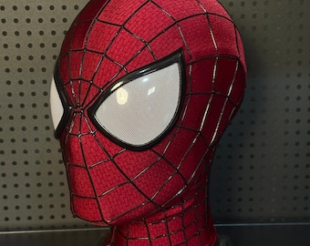 Máscara personalizada de Amazing Spiderman 2 con carcasa facial y lentes magnéticas.