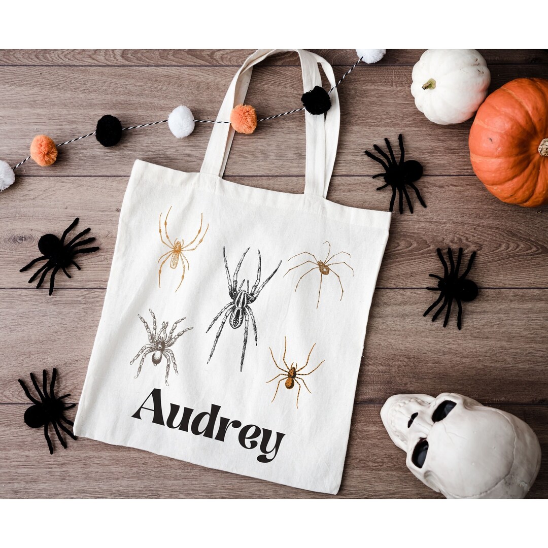 Customizable Vintage Spider Inspired to Bag, Trickortreat,candy Bag