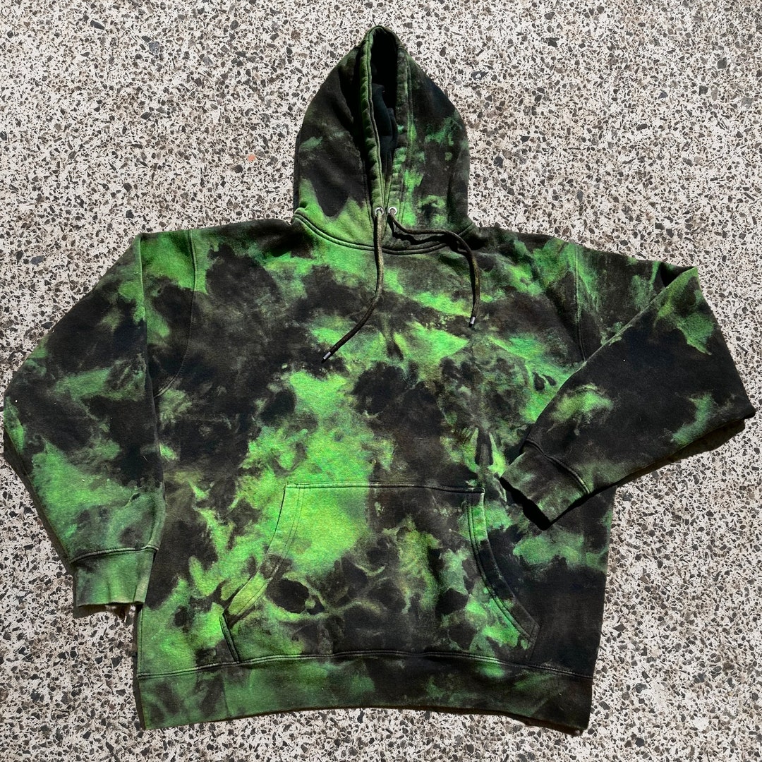 Tie Dye Hoodie Green and Black Sweater tie Dye Sweatshirt Tie Dye Pullover Unisex Sweater Green and Black Hoodie Custom Hoodie Etsy