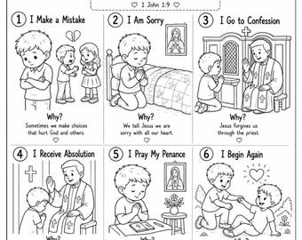 Why Do We Go to Confession? Catholic Coloring Page First Reconciliation Printable Confession Activity for Kids CCDCatholic Homeschool PDF