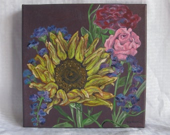 Sunflower Garden - Original Oil Painting