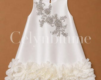 Ivory Blossom Occasion Dress, flower girl dress, occasion wear, formal attire, pagent,