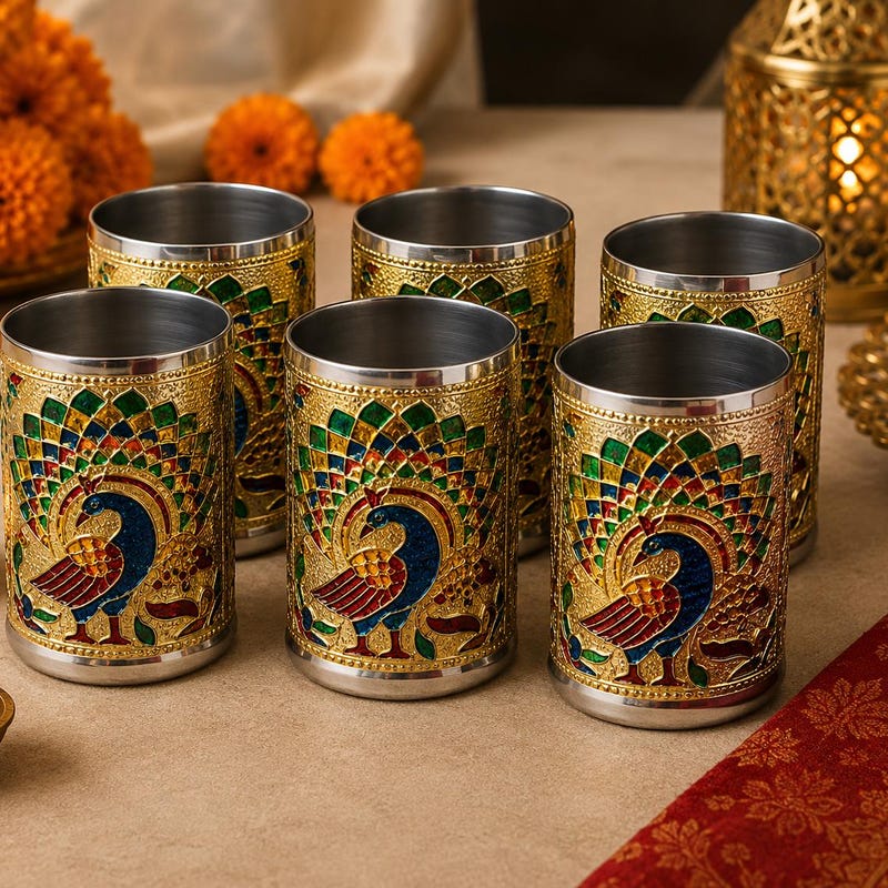 Authentic Chai Box Indian Glassware Set - Etsy