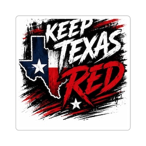 Keep TX Red Sticker, Texas Flag Kiss-Cut Vinyl Decal