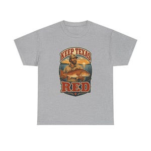 Keep Texas Red Shirt, Redfish Fishing T-Shirt, Texas Fisherman Gift, Vintage Angler Tee