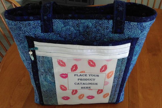 Tote Bag With Outside Display Pockets For Sales Consultant Travel Bag Overnight Bag Handmade Pockets Galore And Free Shipping - 