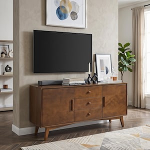 Handmade Modern Sideboard, Solid Wood Walnut Buffet Cabinet| Entryway Storage, Media Console Table