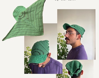 Patroon gehaakte bandana-muts | Intermediate pdf-haakinstructies (borlakh Crafts)