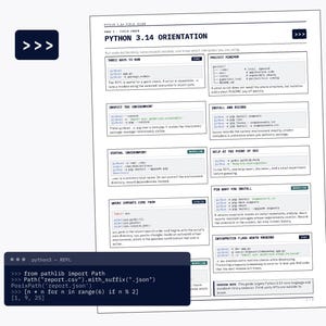 Python 3.14 Field Guide, Printable Programming Reference PDF