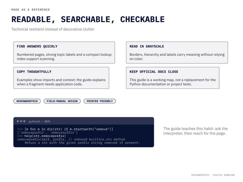 Python 3.14 Field Guide, Printable Programming Reference PDF image 7