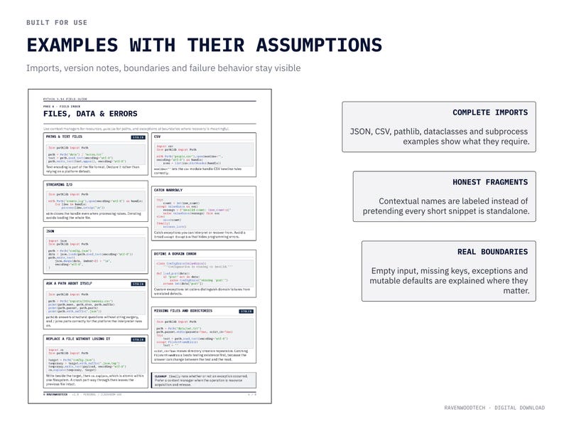 Python 3.14 Field Guide, Printable Programming Reference PDF image 4