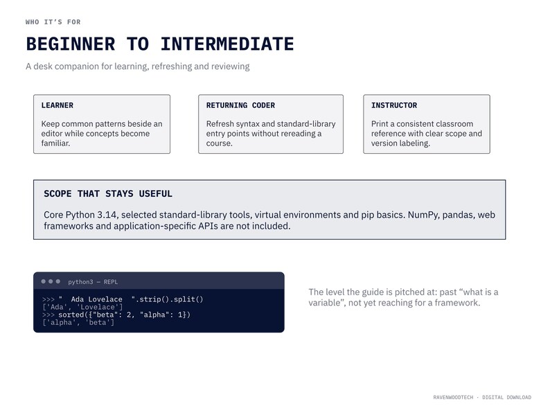 Python 3.14 Field Guide, Printable Programming Reference PDF image 6