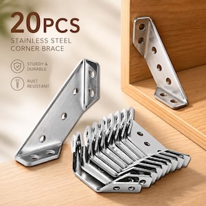 Heavy Duty Stainless Steel 90 Degree Corner Brackets, Right Angle Furniture Connectors